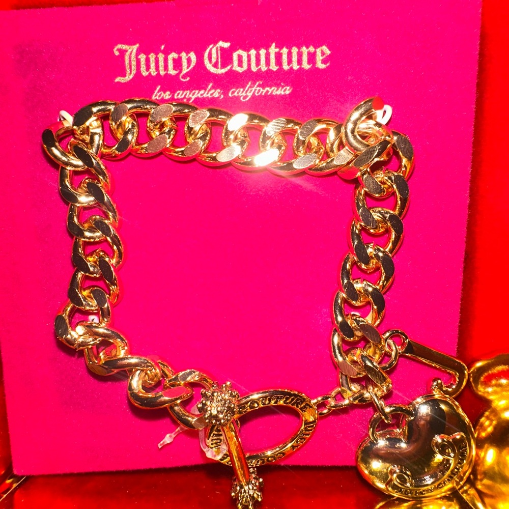 Juicy Couture Gold Heart Charm Bracelet